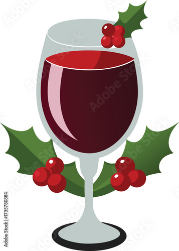Christmas Mulled Wine Warmth inviting winter goblet of spiced red wine with orange and steam