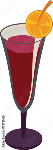 Christmas Mulled Wine Warmth cozy glass of warm spiced wine with orange wheel garnish