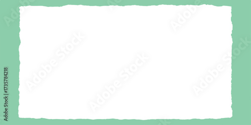 Blank, ripped old paper with a green grunge border and leaf texture. edge, rip, vector, cardboard, illustration, color, tear, sheet, card, note