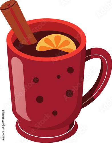 Christmas Mulled Wine Warmth steaming spiced red wine with orange slice, cinnamon stick, and star anise