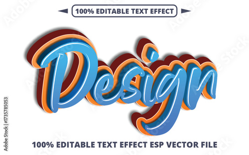 3D Design Text Effect with Bold Script and Colorful Layer Style