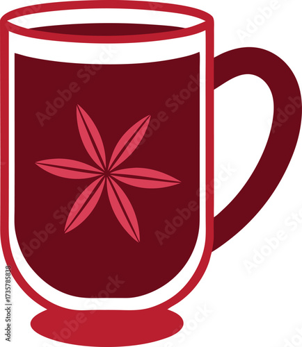 Christmas Mulled Wine Warmth elegant stemmed glass of mulled wine with star anise garnish