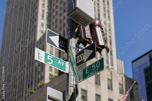 New York street sign, 5th Ave