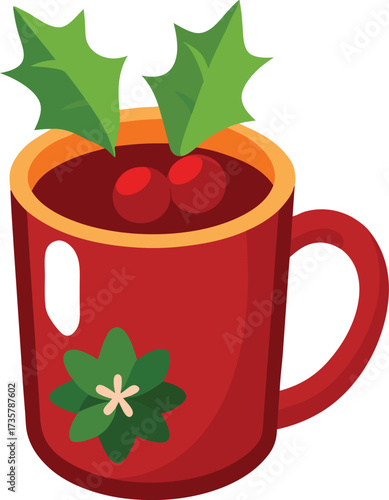 Christmas Mulled Wine Warmth rustic holiday cup of steaming mulled wine with cinnamon and cloves