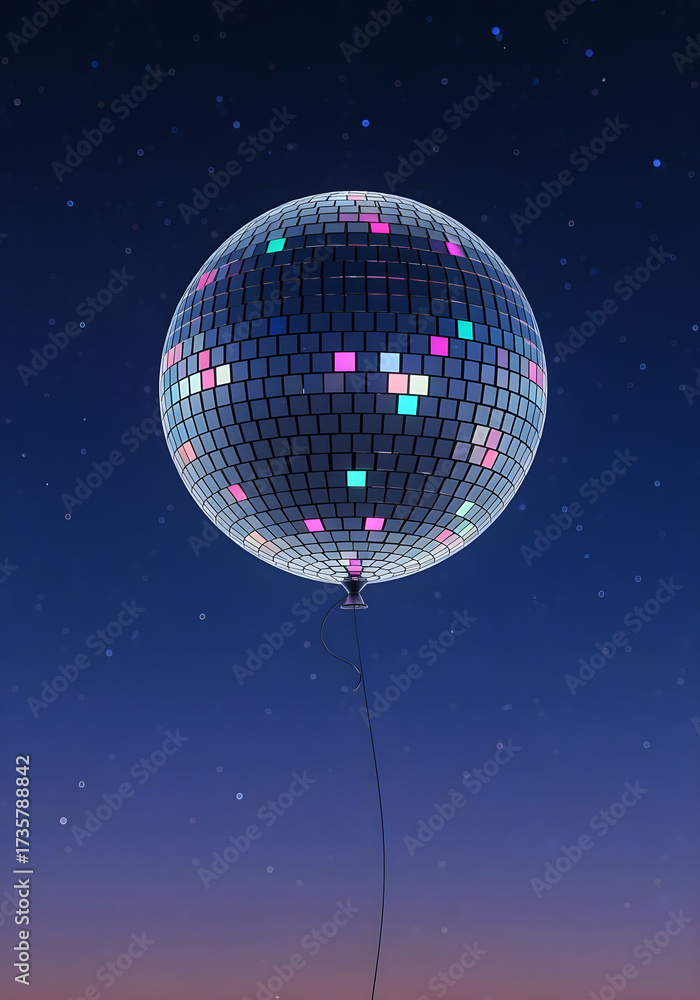 custom made wallpaper toronto digitalFloating Disco Ball Balloon in Starry Sky