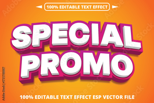 Special Promo Bold 3D Text Effect with Pink Outline