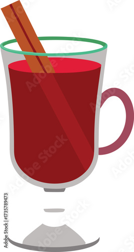 Christmas Mulled Wine Warmth warm red wine cocktail with citrus wedge, mulling spices, and holiday sparkle
