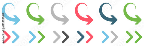 colorful arrow icon set direction symbol collection