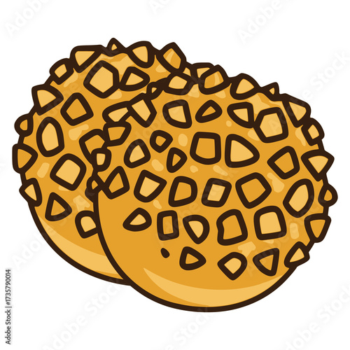 Munker Norwegian pancake puff flat color vector illustration template design