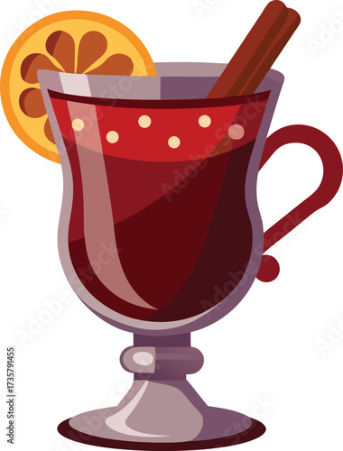 Christmas Mulled Wine Warmth festive holiday mug of mulled wine with citrus, cloves, and cinnamon