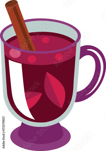 Christmas Mulled Wine Warmth classic mulled wine goblet with cinnamon, cloves, orange peel, and steam