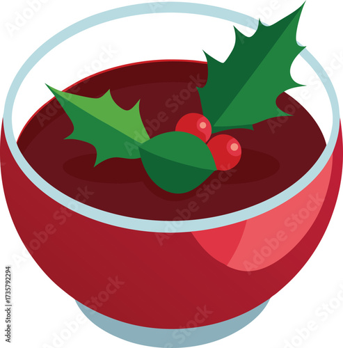 Christmas Mulled Wine Warmth seasonal mug of hot spiced wine with orange slice and cinnamon