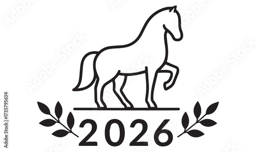 "2026," "Horse," "Emblem," "Laurel," and "Minimalist."