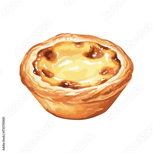 Egg tart vector illustration isolated white background