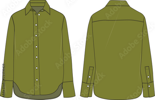 Ladies Classic Collar Long Sleeve Shirt With solid Poplin cotton Fabric