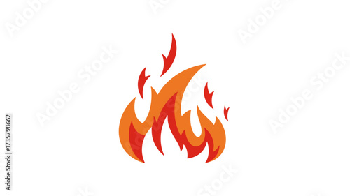 Illustration of a stylized fire flame with orange and red colors, representing heat and energy.