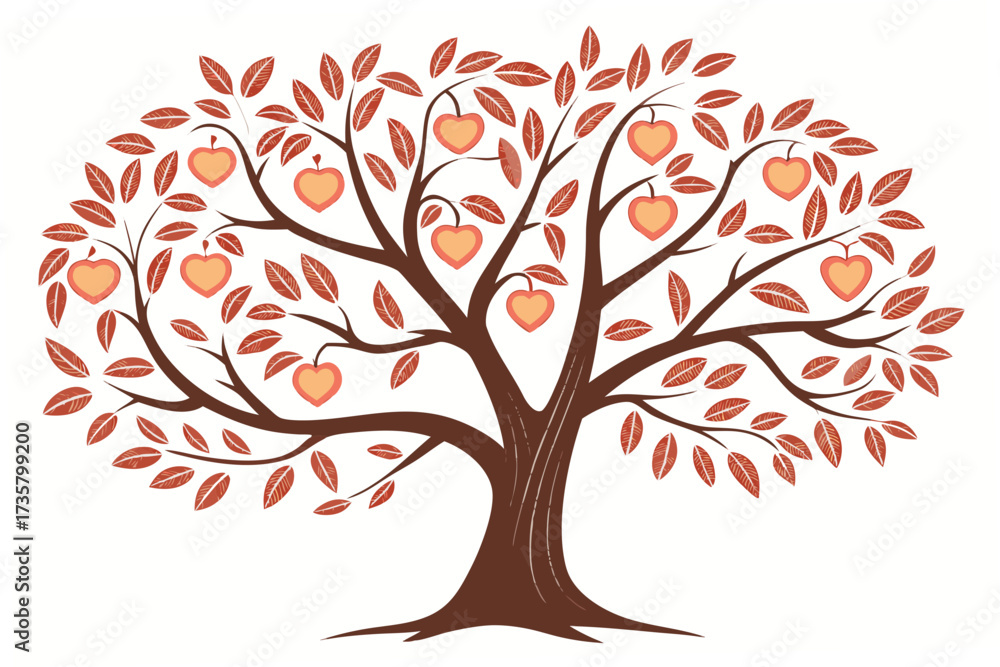 Obraz premium tree with red hearts