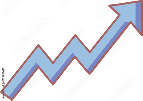Stylized Arrow Graph Pointing Upwards Representing Growth and Success