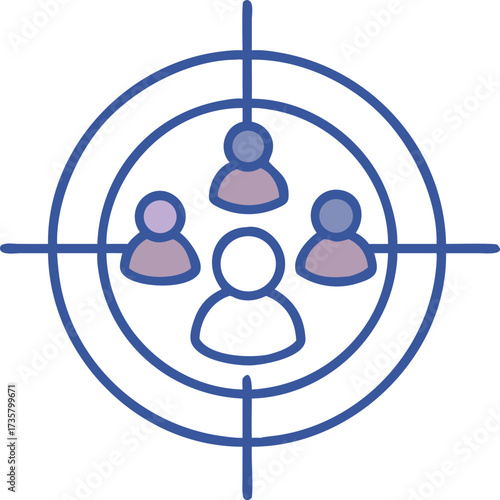 Targeting People with Focus Group Illustration for Business Concepts and Marketing