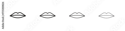 Thin lips icon concept. editable vector trendy illustrations.