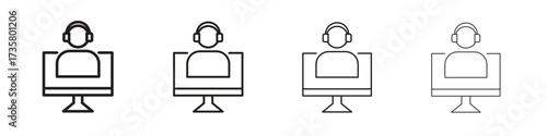 Tech support icon concept. editable vector trendy illustrations.