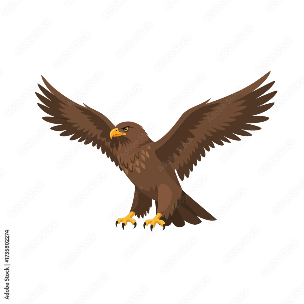 Obraz premium Eagle. Flat illustration of bird. Vector illustration for prints, clothing, packaging, stickers.