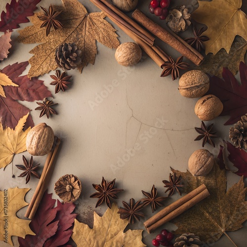 Rich Seasonal Frame with Natural Shadows and Empty Product Area