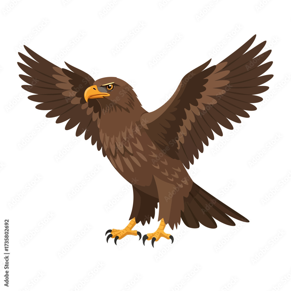 Obraz premium Eagle. Flat illustration of bird. Vector illustration for prints, clothing, packaging, stickers.
