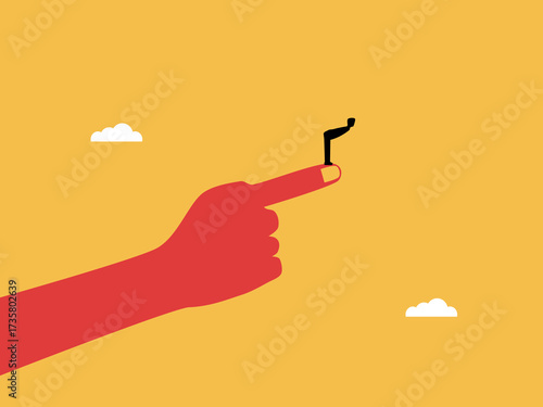 confident businessman points the way with his hand