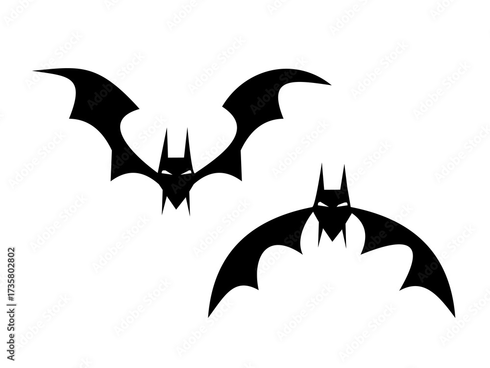 Fototapeta premium Halloween Horror Bat Silhouette, Vector Illustration