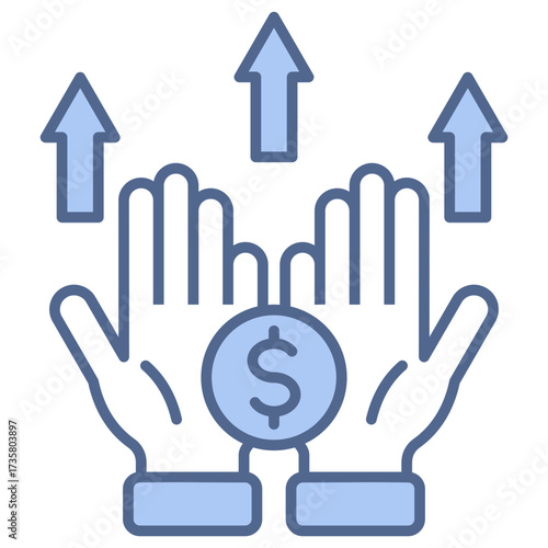 Wealth Building Blue Icon