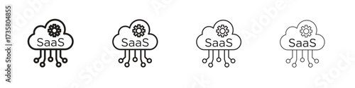 SaaS icon concept. editable vector trendy illustrations.