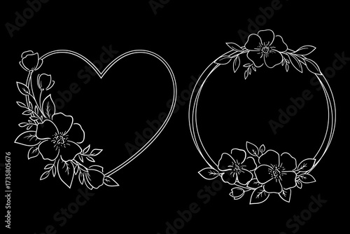 Set of frame in eastern tradition. Stylized with henna tattoos decorative pattern for decorating covers for book, notebook, casket, magazine, postcard and folder. Flower border in mehndi style.