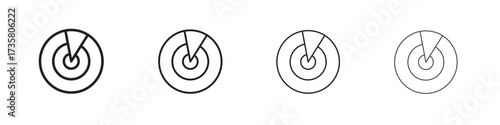 Radar detection icon concept. editable vector trendy illustrations.