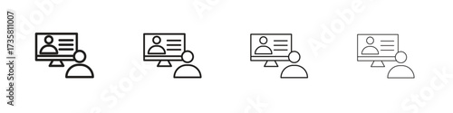 Online course icon concept. editable vector trendy illustrations.