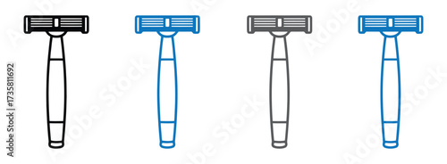 Razor blade icon vector set, razor vector icon set isolated on white background