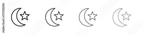 Moon and star icon concept. editable vector trendy illustrations.