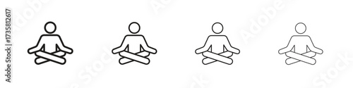 Meditating icon concept. editable vector trendy illustrations.