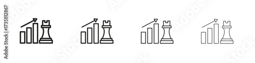 Marketing strategy icon concept. editable vector trendy illustrations.