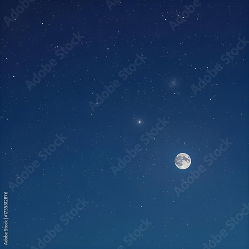night sky with moon and stars