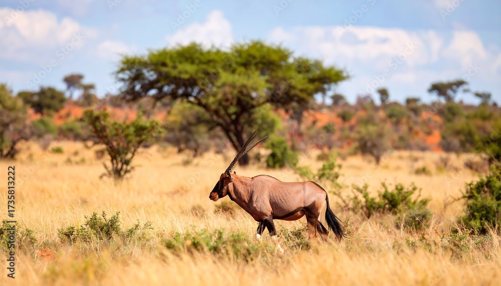 Naklejka premium A gazelle in a savanna landscape