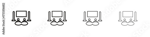 Home cinema icon concept. editable vector trendy illustrations.