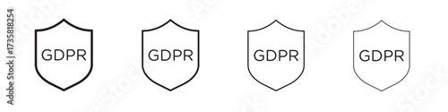 GDPR shield icon concept. editable vector trendy illustrations.