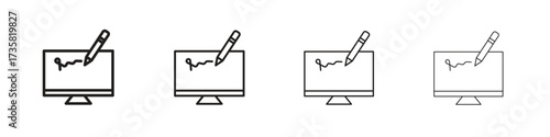 Electronic signature icon concept. editable vector trendy illustrations.