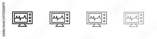 EKG monitor icon concept. editable vector trendy illustrations.
