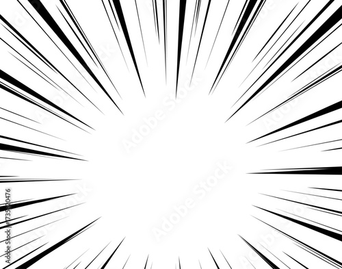 漫画素材にモノクロでシンプルな集中線