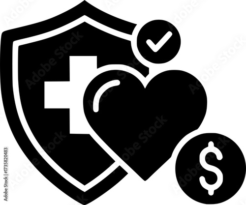 Health insurance icon design illustration. icon concept in flat
