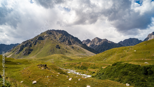 summer in the mountains. a beautiful mountain gorge