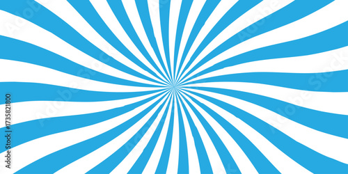 Sunburst pattern blue and white background design. Vintage sunrays illustration swirl line. sun beam vector banner design pop art comic burst gradient concept pattern.	
