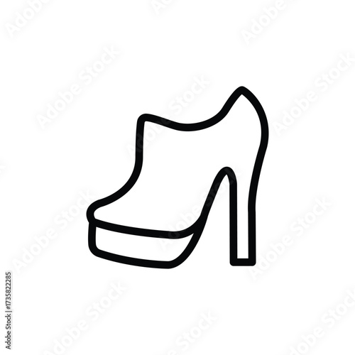 Outline drawing of a highheeled shoe